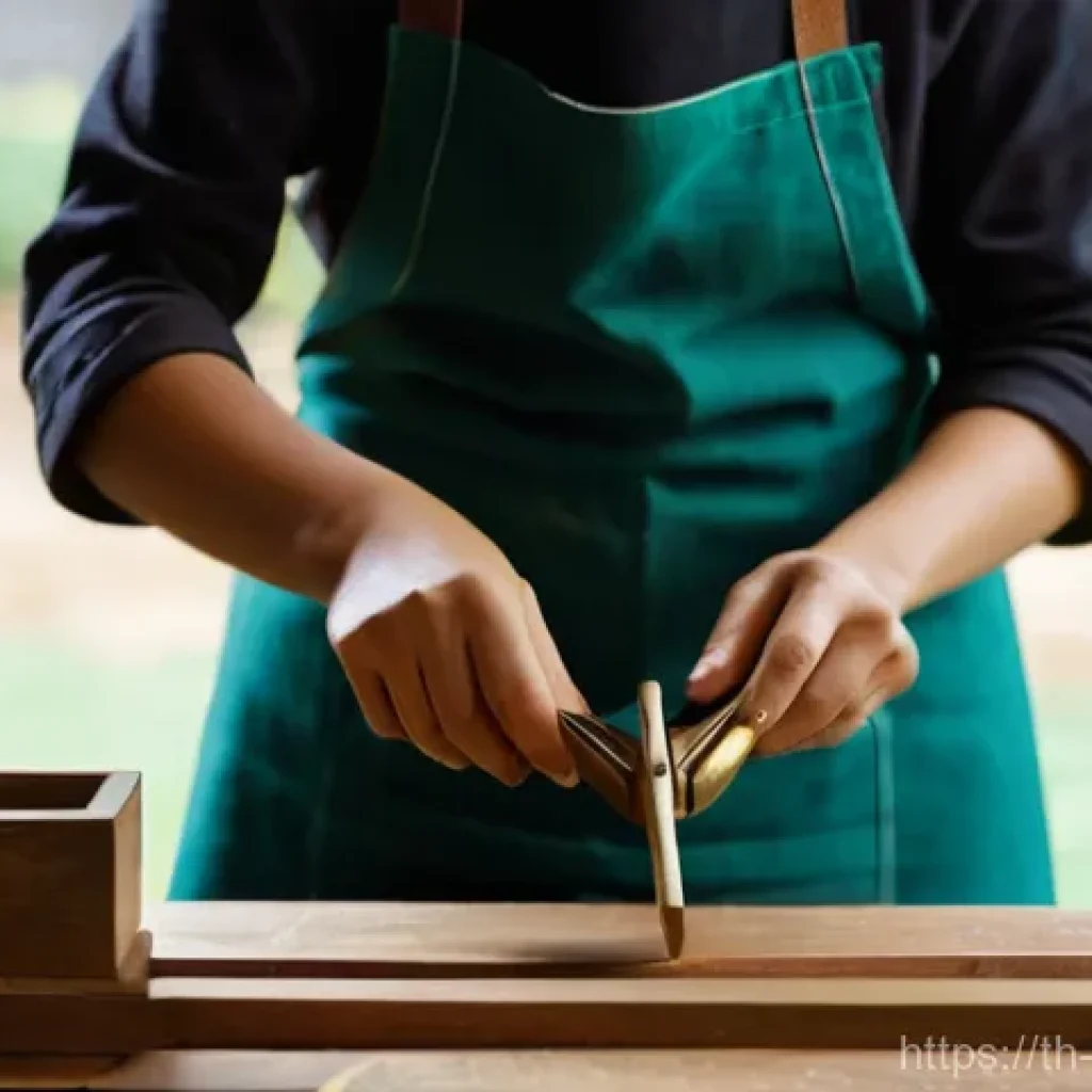 황동 세공 기초 - **Prompt 1: Focused Crafter at Work**
    A focused young Thai female artisan, modestly dressed in a...